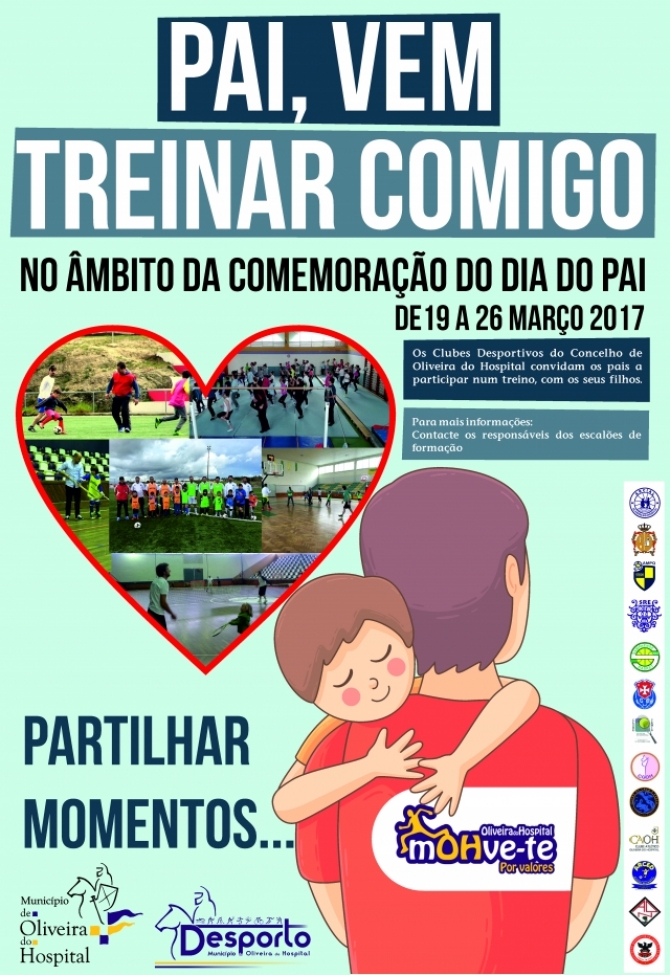 Município de Oliveira do Hospital assinala Dia do Pai com treinos entre pais e atletas dos clubes desportivos do concelho